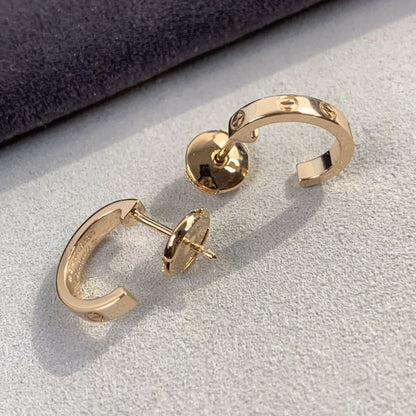 [⭐Hyrra Jewelry]LOVE EARRINGS 2.65MM PINK GOLD