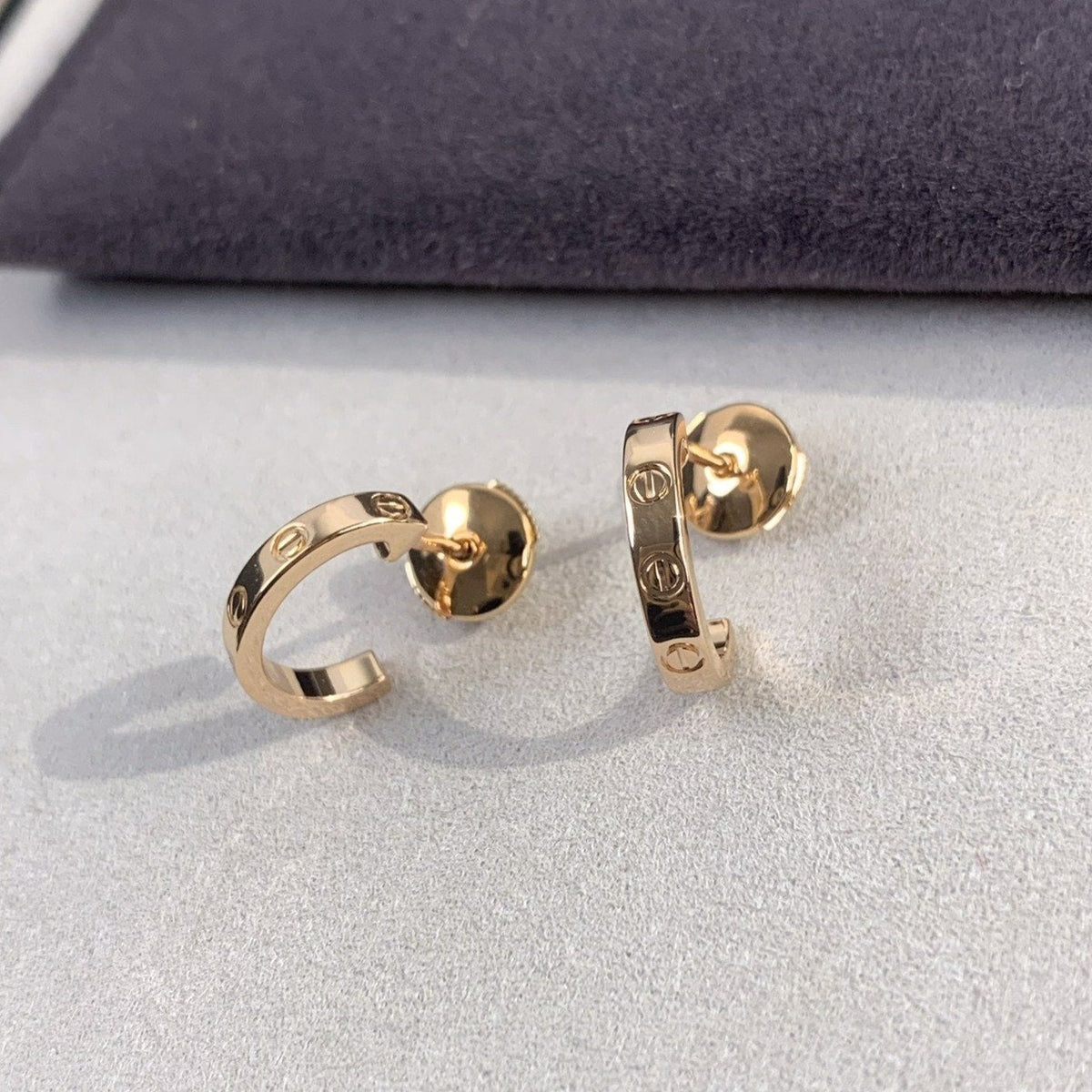 [⭐Hyrra Jewelry]LOVE EARRINGS 2.65MM PINK GOLD