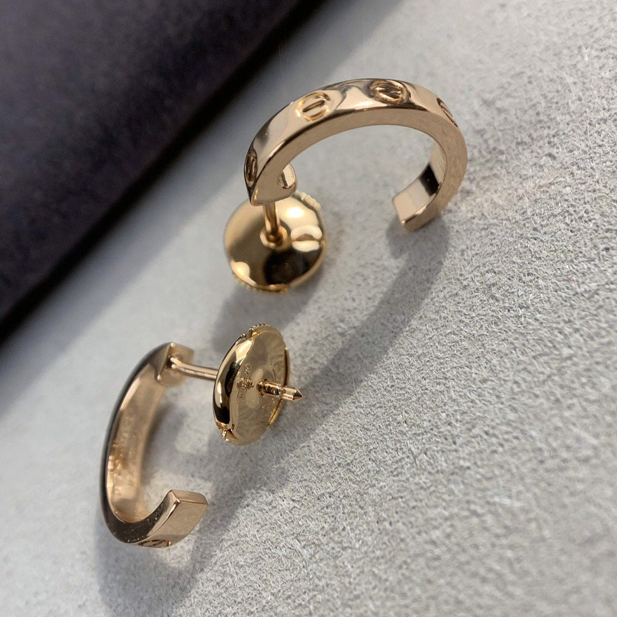 [⭐Hyrra Jewelry]LOVE EARRINGS 2.65MM PINK GOLD