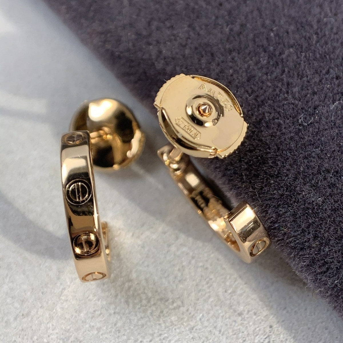 [⭐Hyrra Jewelry]LOVE EARRINGS 2.65MM PINK GOLD