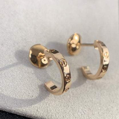 [⭐Hyrra Jewelry]LOVE EARRINGS 2.65MM PINK GOLD