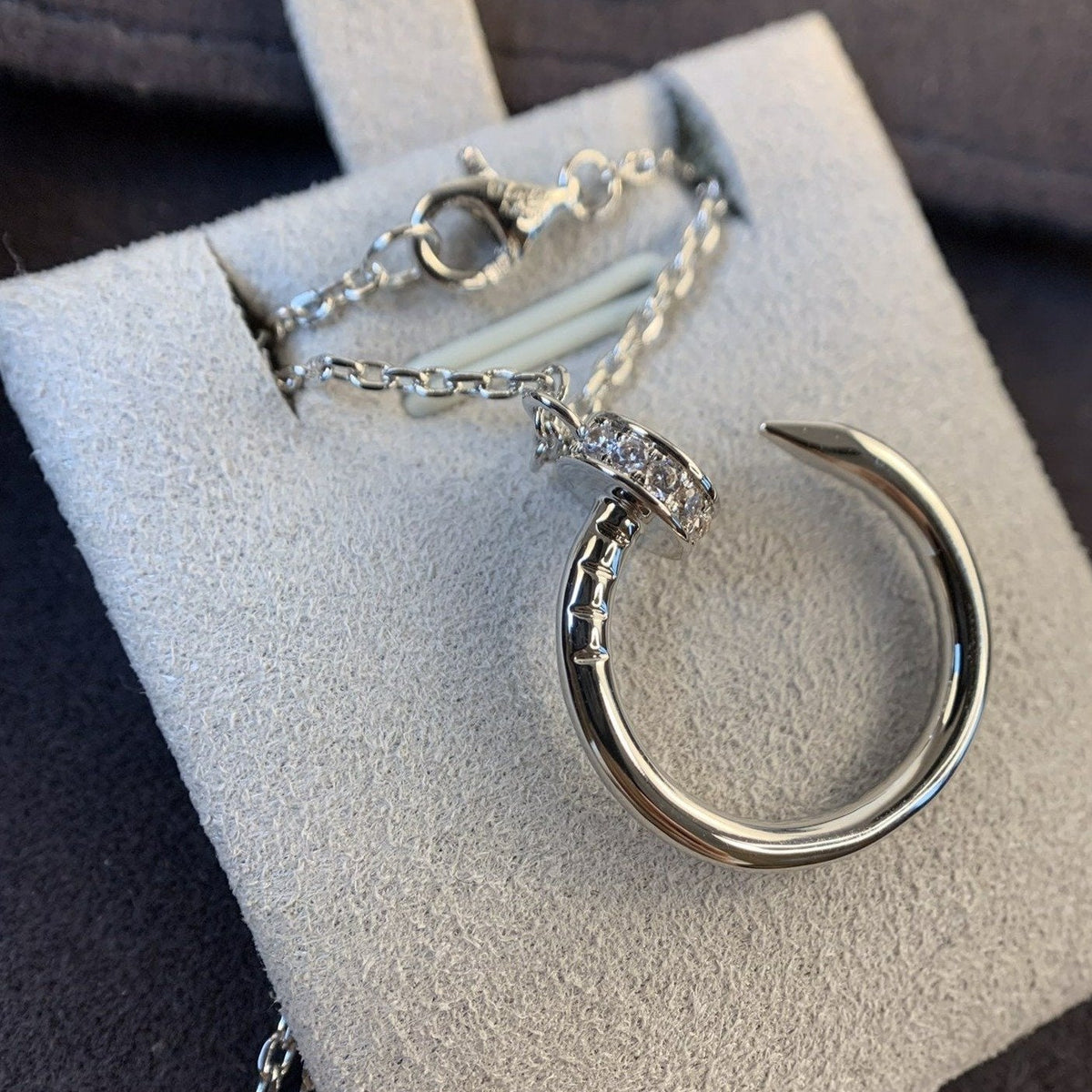 [⭐Hyrra Jewelry]JUSTE NECKLACE SILVER DIAMONDS