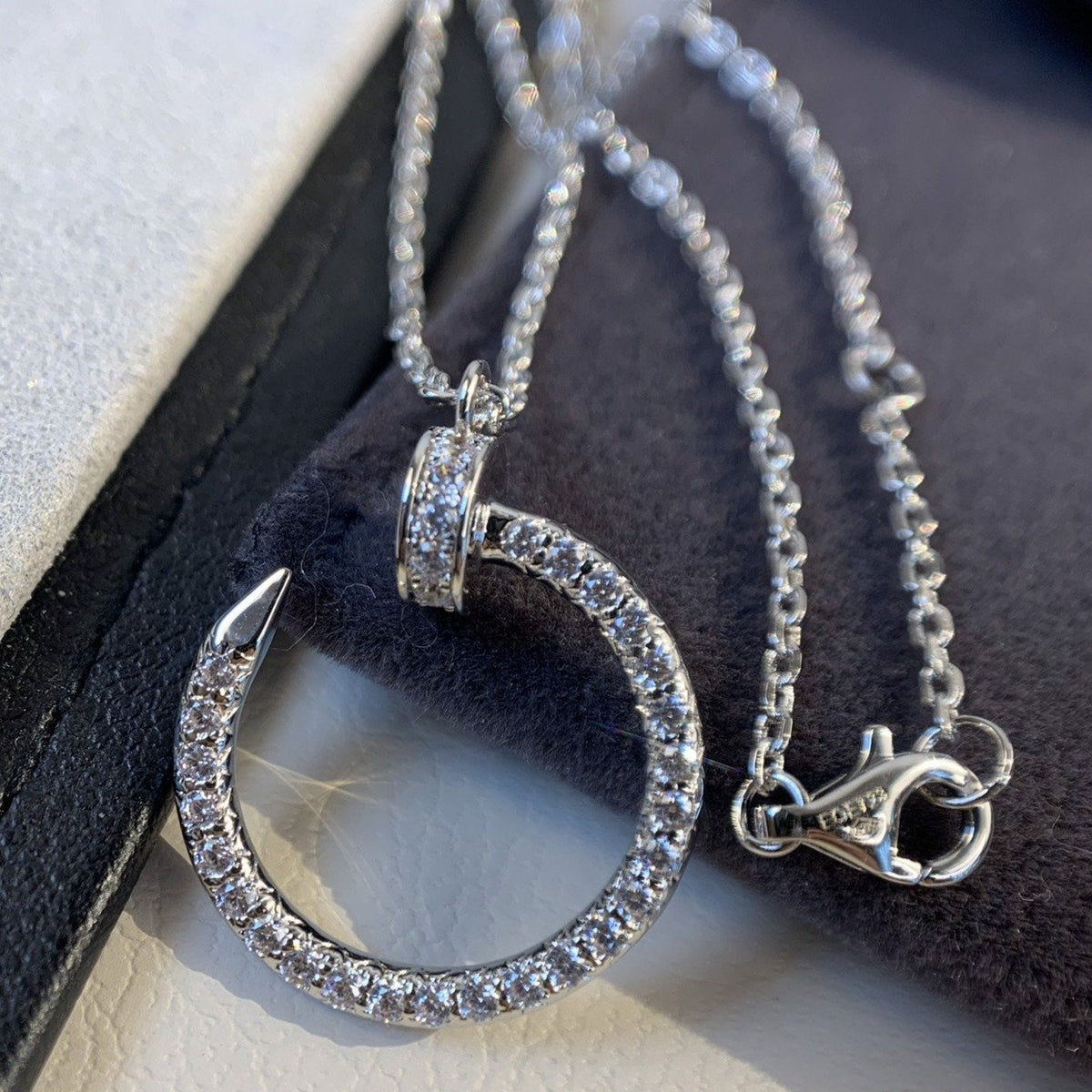 [⭐Hyrra Jewelry]JUSTE NECKLACE SILVER DIAMONDS