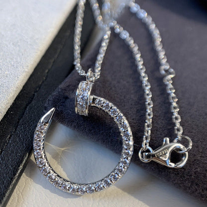 [⭐Hyrra Jewelry]JUSTE NECKLACE SILVER DIAMONDS