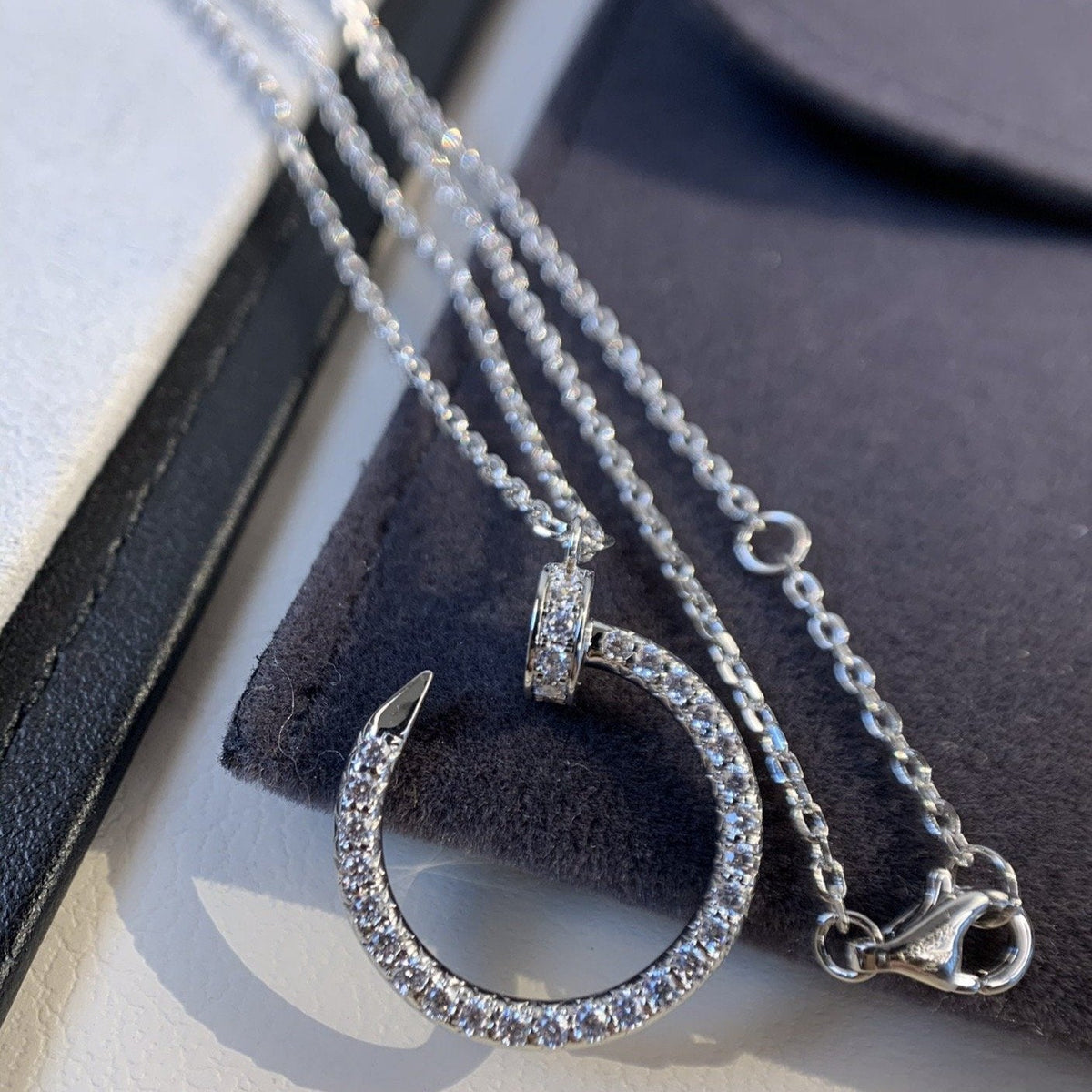 [⭐Hyrra Jewelry]JUSTE NECKLACE SILVER DIAMONDS
