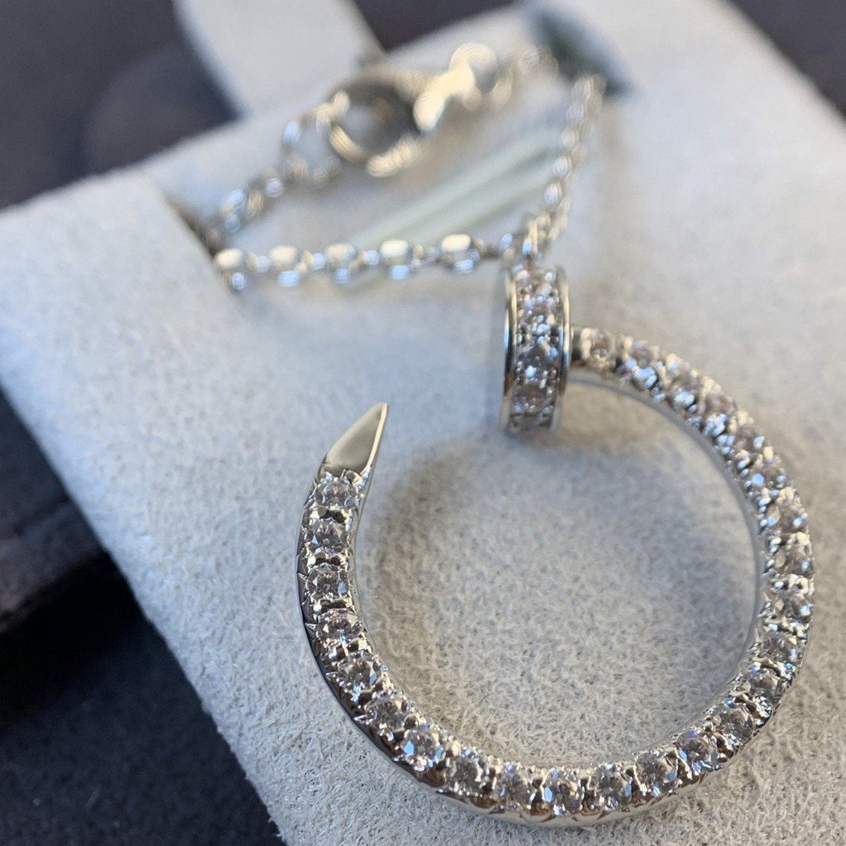 [⭐Hyrra Jewelry]JUSTE NECKLACE SILVER DIAMONDS
