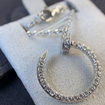 [⭐Hyrra Jewelry]JUSTE NECKLACE SILVER DIAMONDS