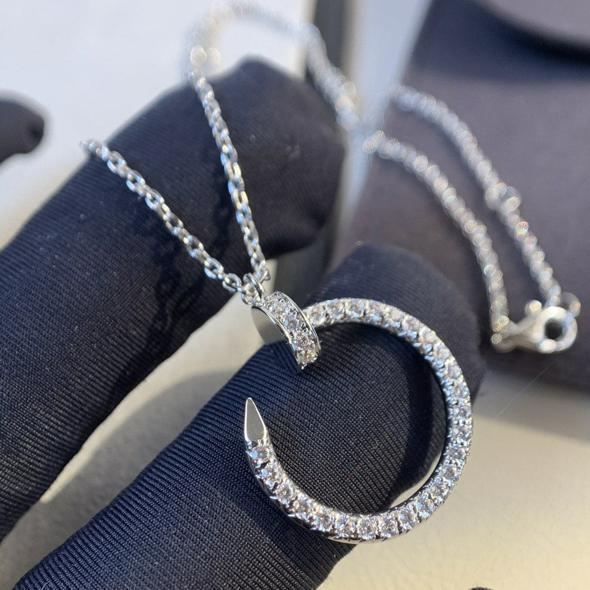 [⭐Hyrra Jewelry]JUSTE NECKLACE SILVER DIAMONDS