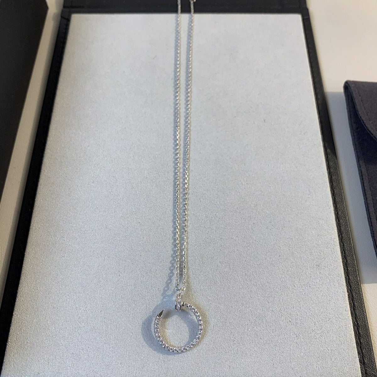 [⭐Hyrra Jewelry]JUSTE NECKLACE SILVER DIAMONDS
