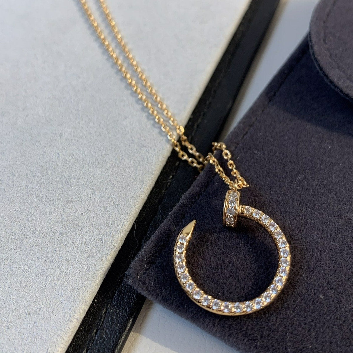 [⭐Hyrra Jewelry]JUSTE NECKLACE PINK GOLD DIAMONDS
