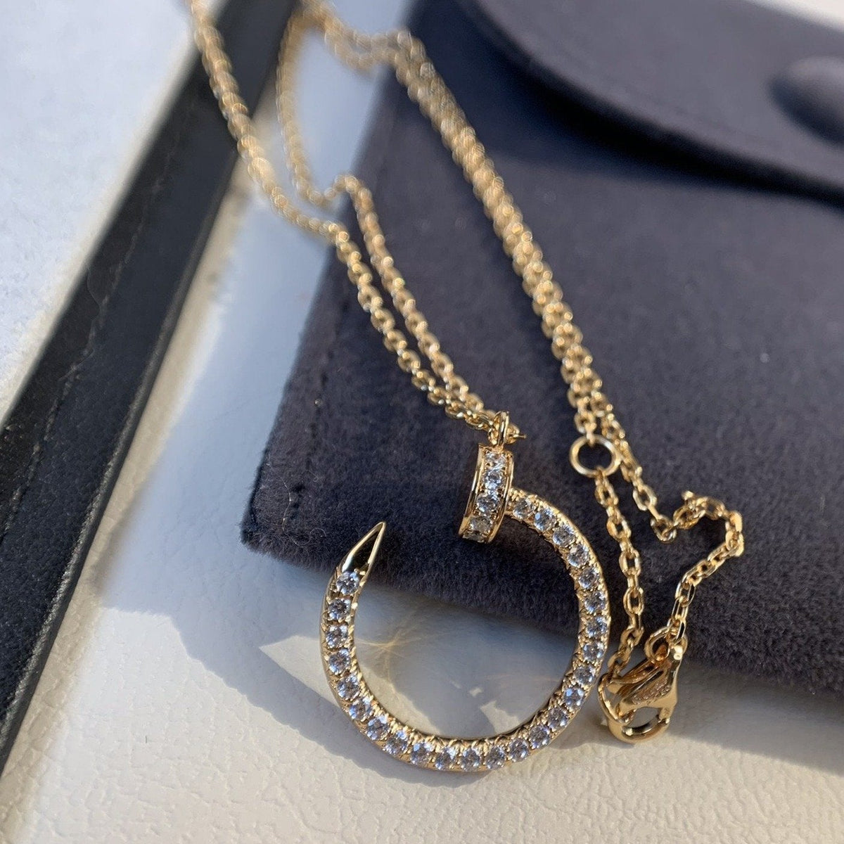 [⭐Hyrra Jewelry]JUSTE NECKLACE PINK GOLD DIAMONDS