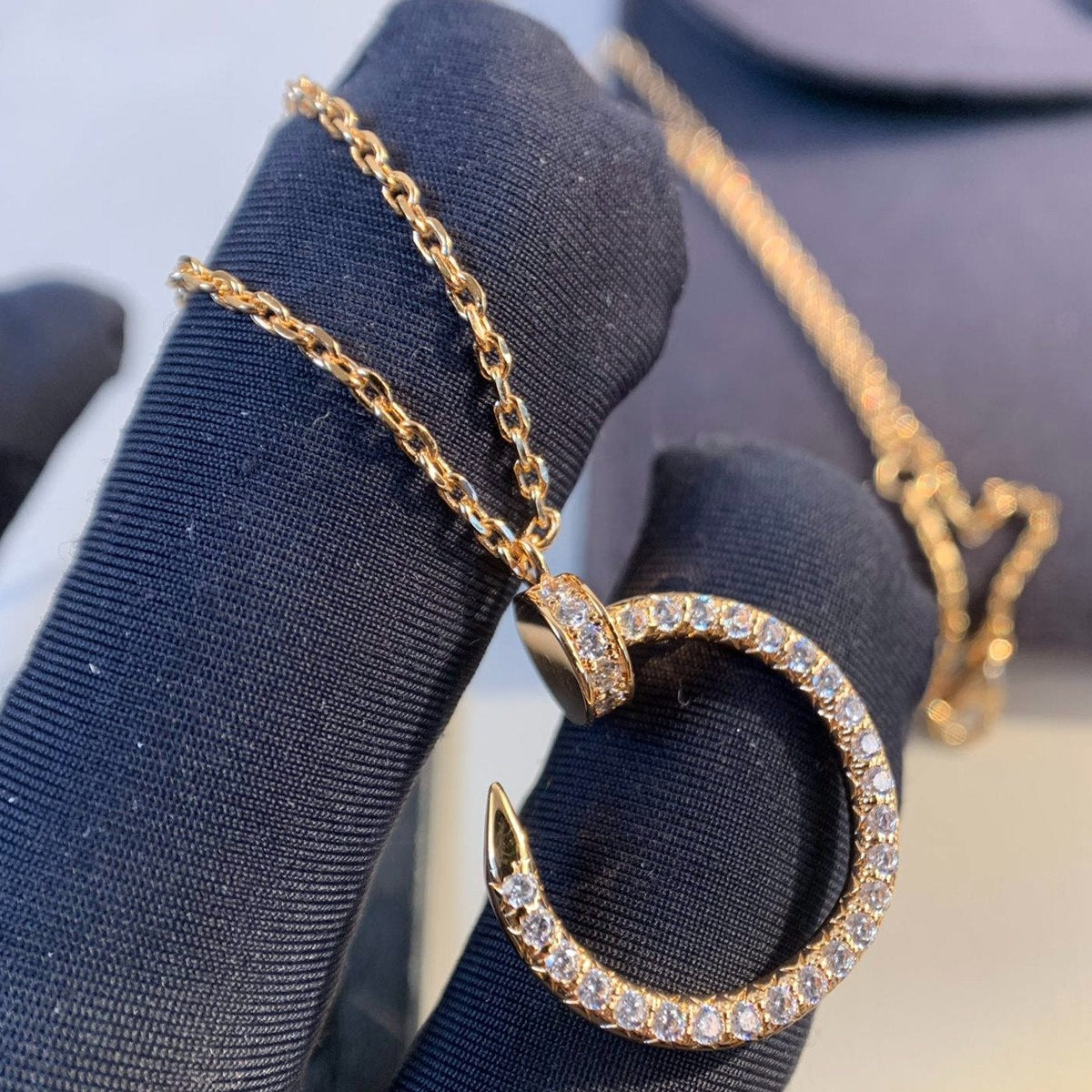 [⭐Hyrra Jewelry]JUSTE NECKLACE PINK GOLD DIAMONDS