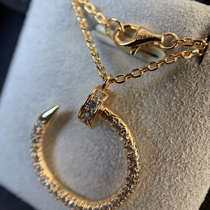 [⭐Hyrra Jewelry]JUSTE NECKLACE PINK GOLD DIAMONDS