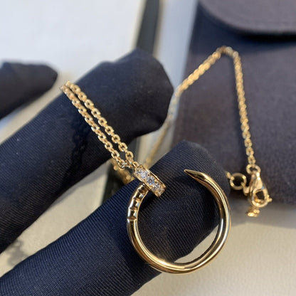 [⭐Hyrra Jewelry]JUSTE NECKLACE PINK GOLD DIAMONDS