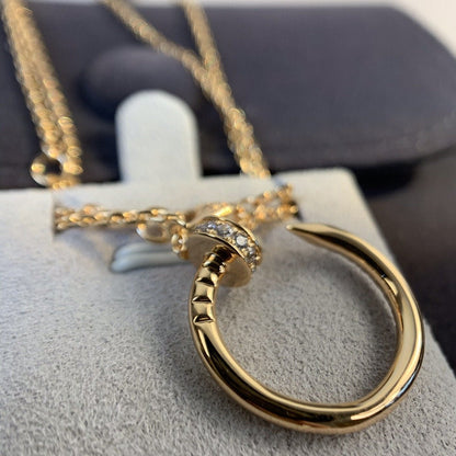 [⭐Hyrra Jewelry]JUSTE NECKLACE PINK GOLD DIAMONDS