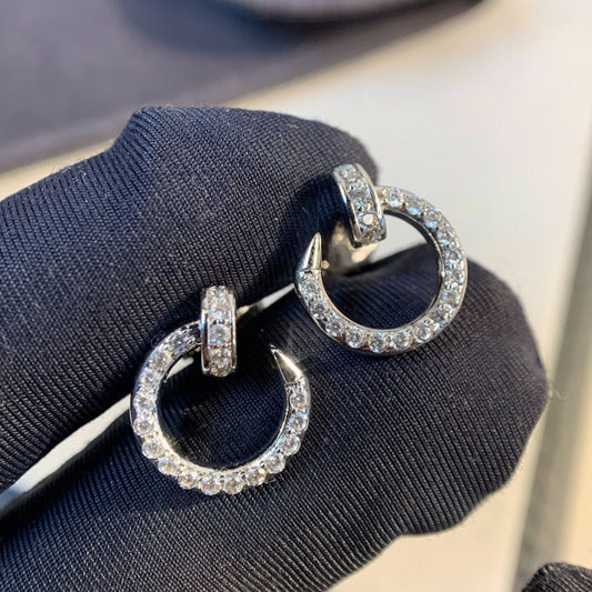 [⭐Hyrra Jewelry]JUSTE EARRINGS SILVER DIAMONDS