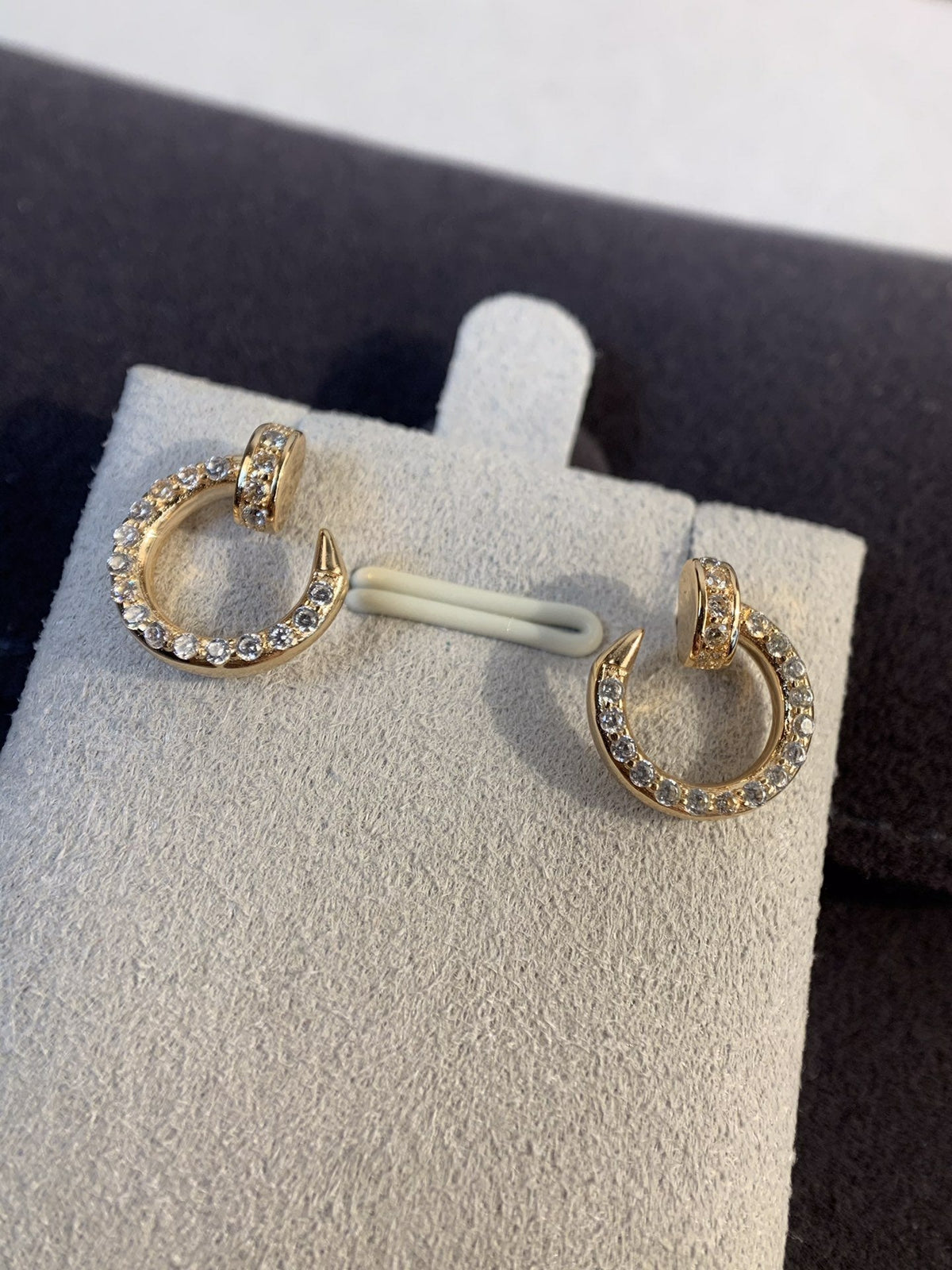 [⭐Hyrra Jewelry]JUSTE EARRINGS GOLD DIAMONDS