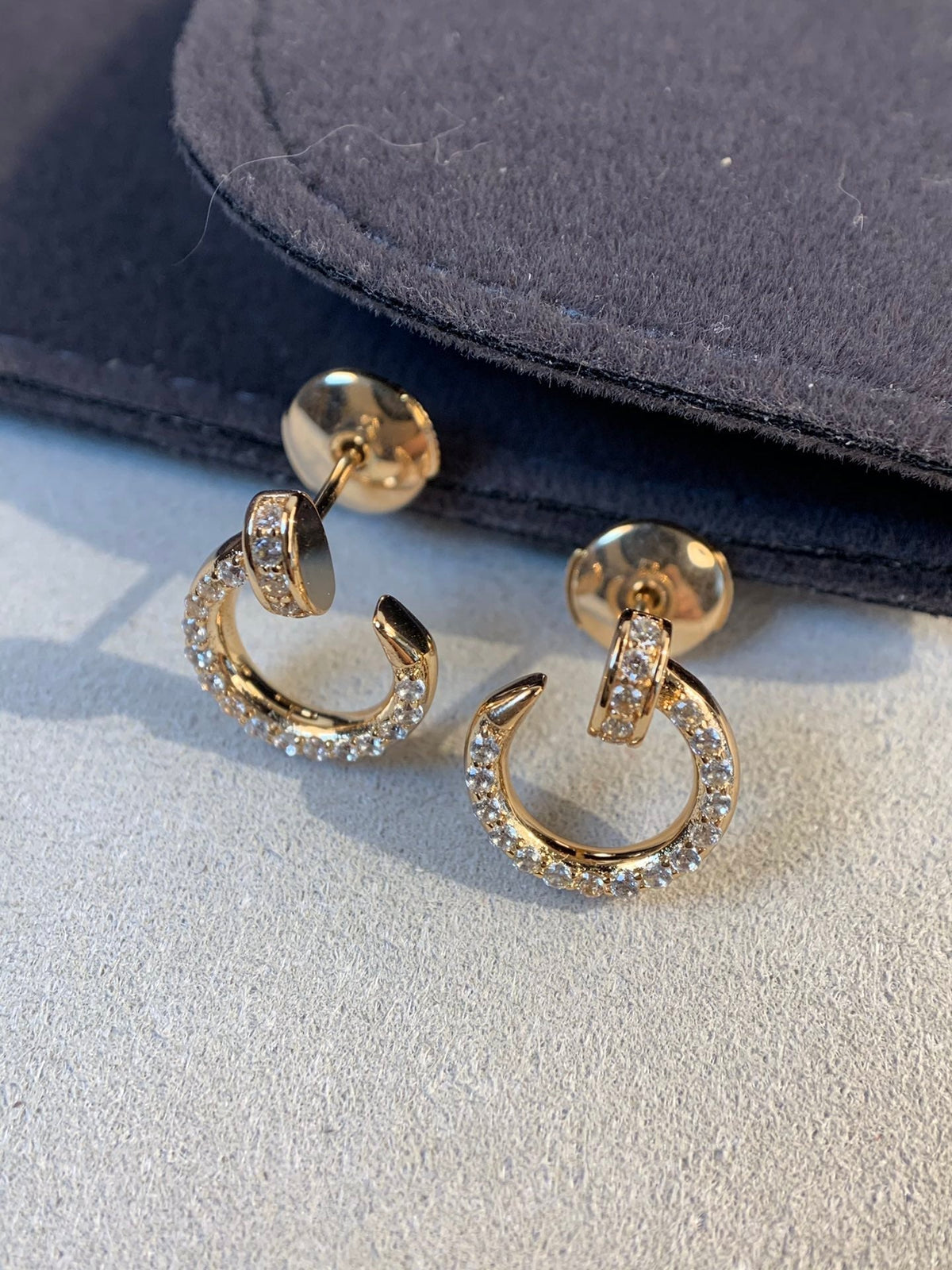 [⭐Hyrra Jewelry]JUSTE EARRINGS GOLD DIAMONDS