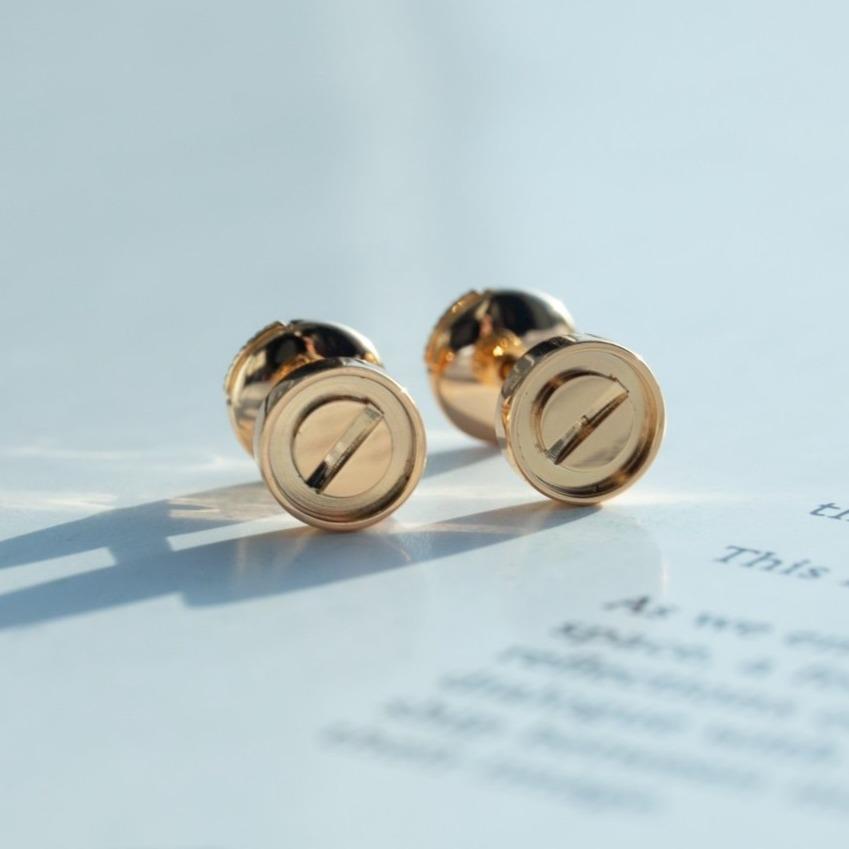 [⭐Hyrra Jewelry]LOVE EARRINGS PINK GOLD 10MM