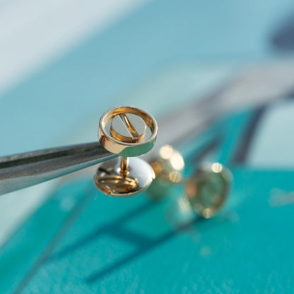 [⭐Hyrra Jewelry]LOVE EARRINGS PINK GOLD 10MM