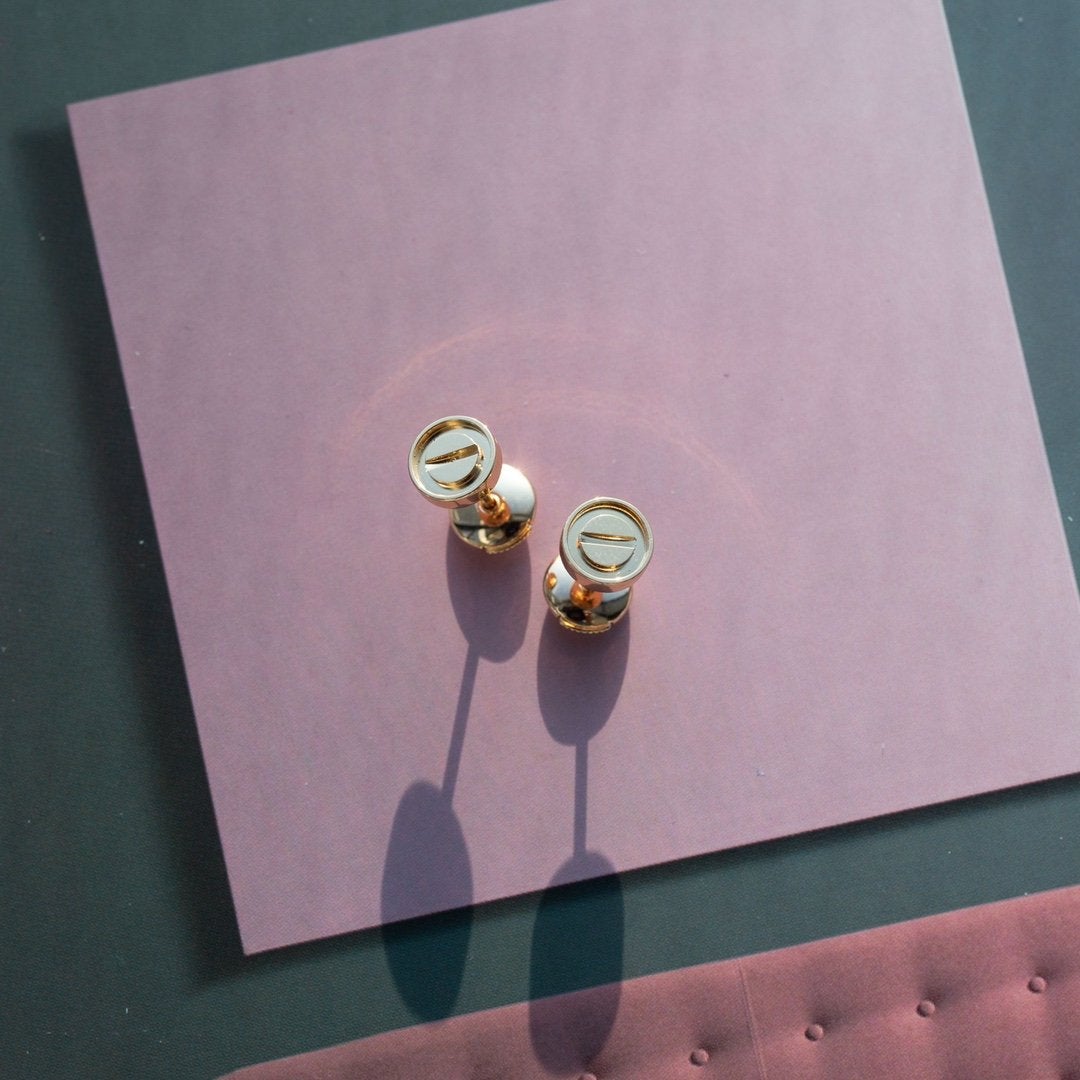 [⭐Hyrra Jewelry]LOVE EARRINGS PINK GOLD 10MM