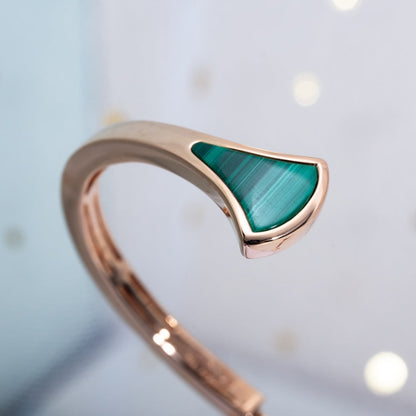 [⭐Hyrra Jewelry]DREAM BRACELET OPEN MALACHITE PINK GOLD