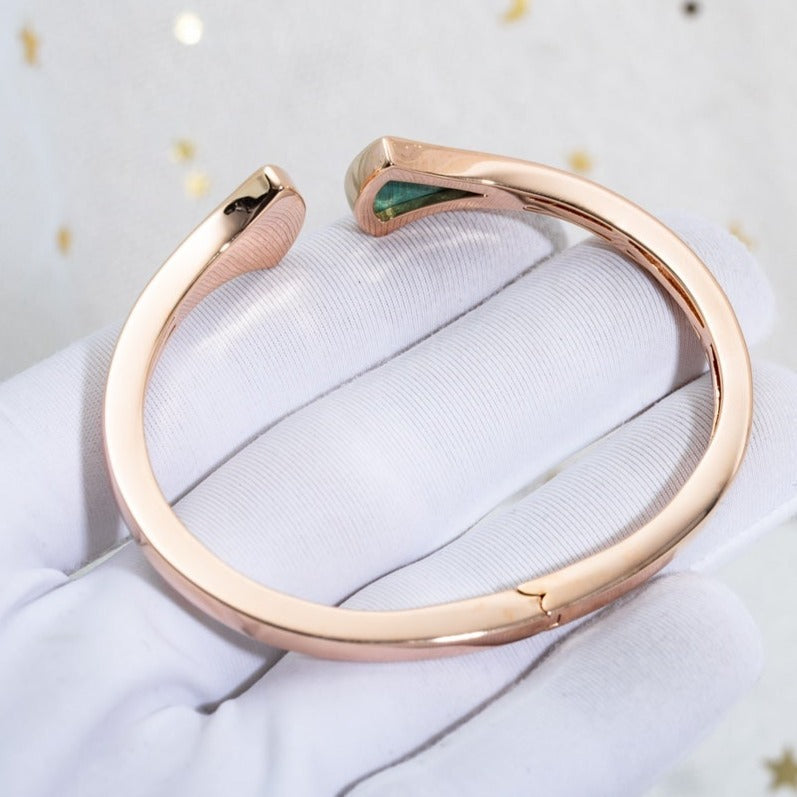 [⭐Hyrra Jewelry]DREAM BRACELET OPEN MALACHITE PINK GOLD