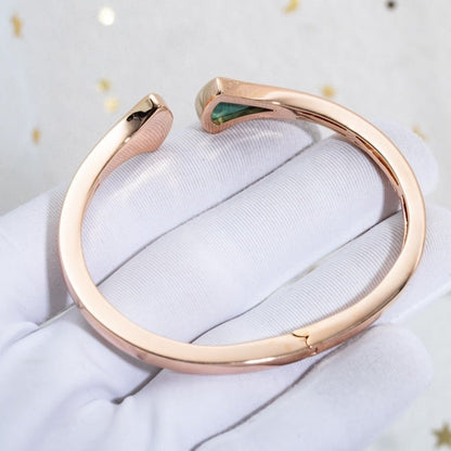 [⭐Hyrra Jewelry]DREAM BRACELET OPEN MALACHITE PINK GOLD