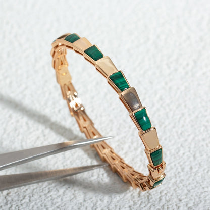 [⭐Hyrra Jewelry]SERPENTI BRACELET PINK GOLD MALACHITE