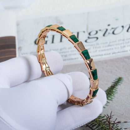 [⭐Hyrra Jewelry]SERPENTI BRACELET PINK GOLD MALACHITE