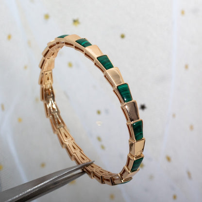 [⭐Hyrra Jewelry]SERPENTI BRACELET PINK GOLD MALACHITE