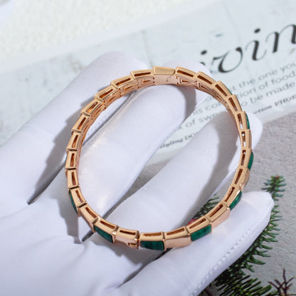 [⭐Hyrra Jewelry]SERPENTI BRACELET PINK GOLD MALACHITE