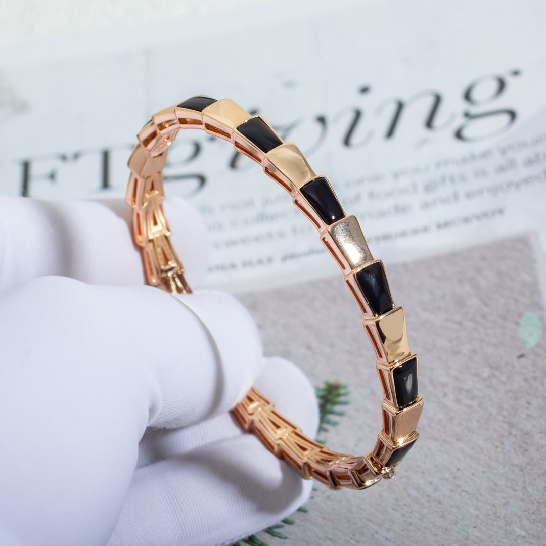 [⭐Hyrra Jewelry]SERPENTI BRACELET PINK GOLD ONYX