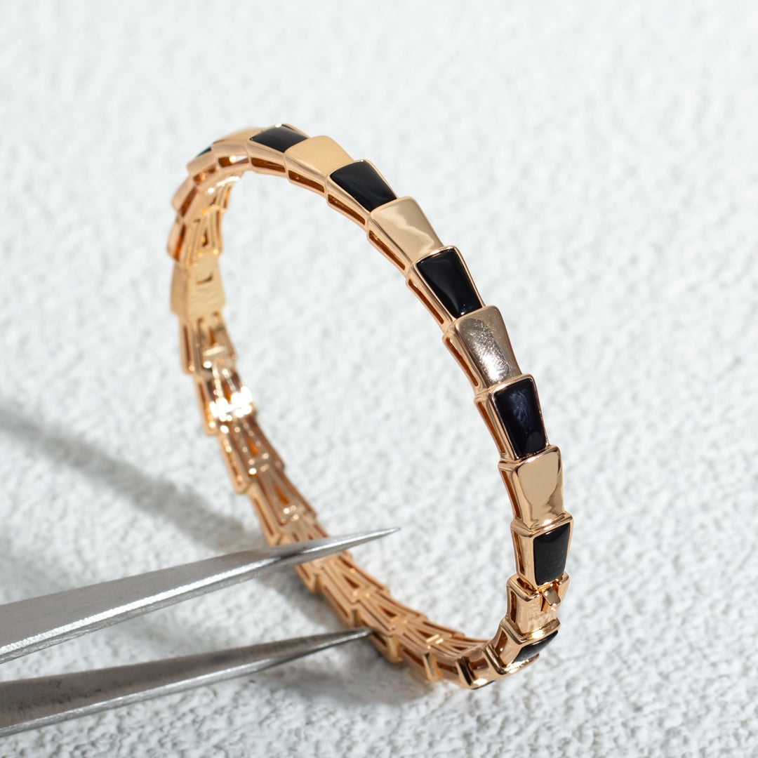 [⭐Hyrra Jewelry]SERPENTI BRACELET PINK GOLD ONYX