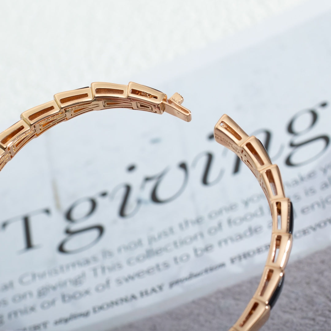 [⭐Hyrra Jewelry]SERPENTI BRACELET PINK GOLD ONYX