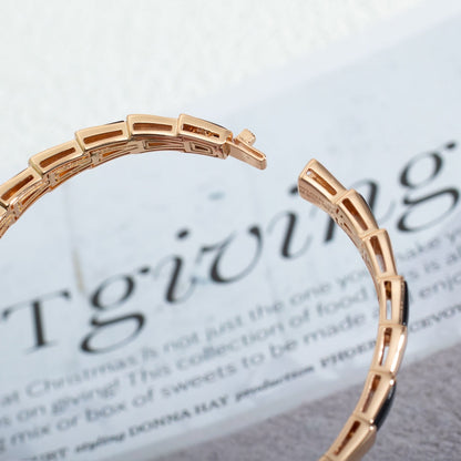 [⭐Hyrra Jewelry]SERPENTI BRACELET PINK GOLD ONYX
