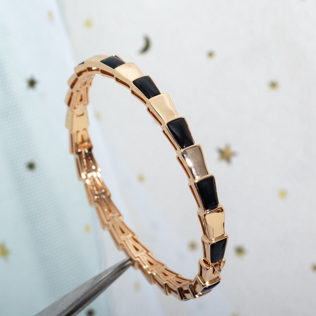 [⭐Hyrra Jewelry]SERPENTI BRACELET PINK GOLD ONYX