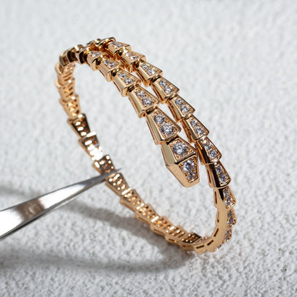 [⭐Hyrra Jewelry]SERPENTI BRACELET 6.8MM PINK GOLD DIAMOND
