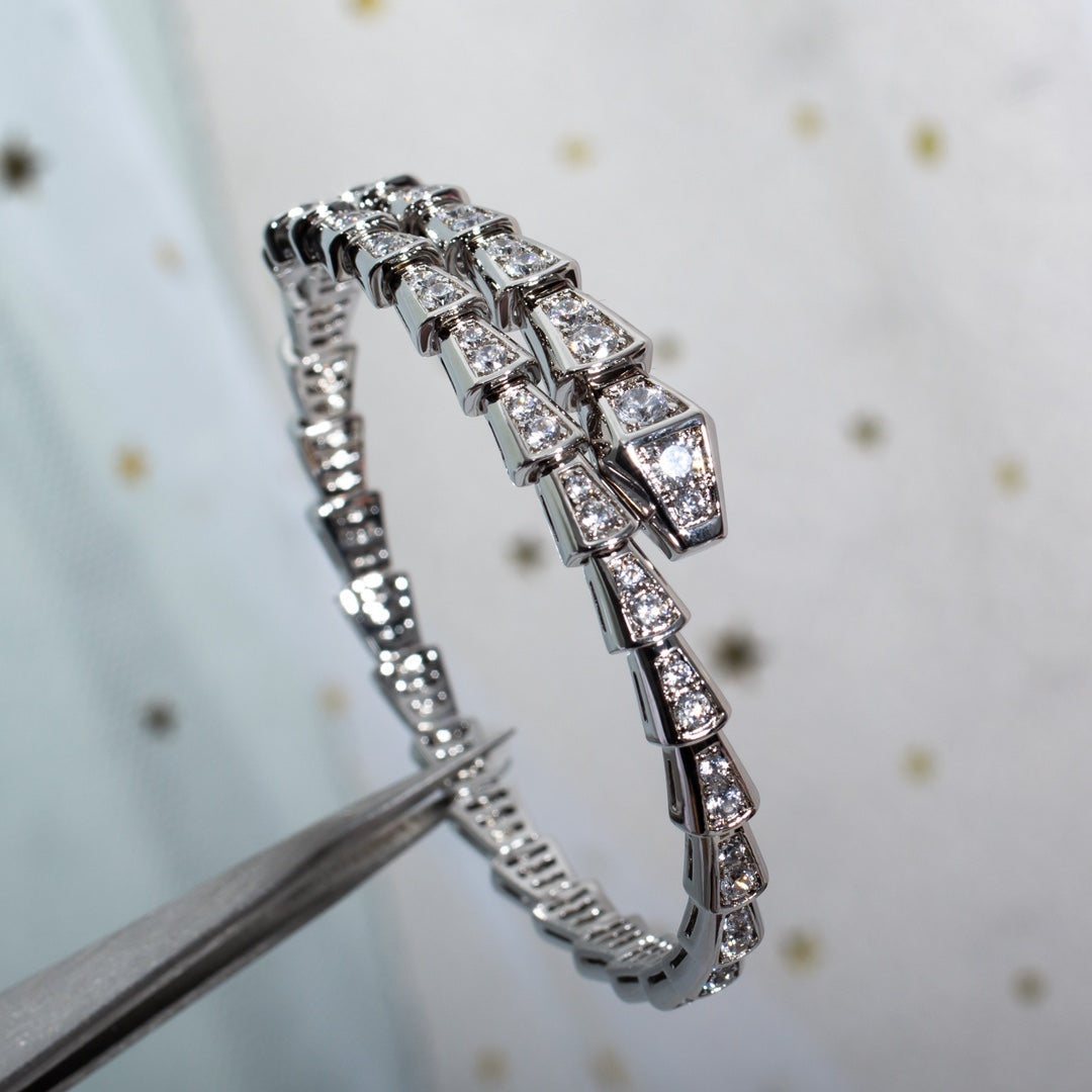 [⭐Hyrra Jewelry]SERPENTI BRACELET 6MM SILVER DIAMOND