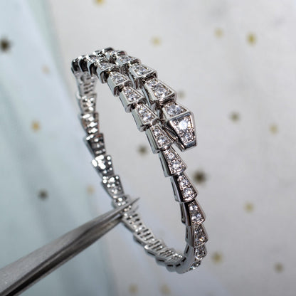 [⭐Hyrra Jewelry]SERPENTI BRACELET 6MM SILVER DIAMOND