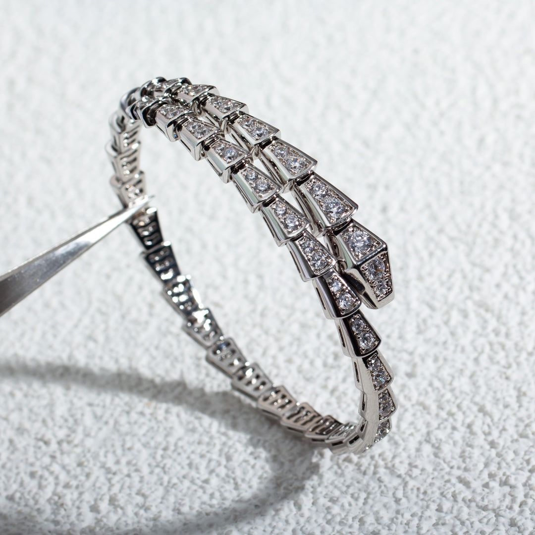 [⭐Hyrra Jewelry]SERPENTI BRACELET 6MM SILVER DIAMOND
