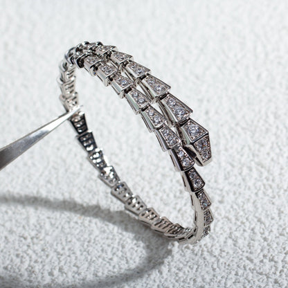 [⭐Hyrra Jewelry]SERPENTI BRACELET 6MM SILVER DIAMOND