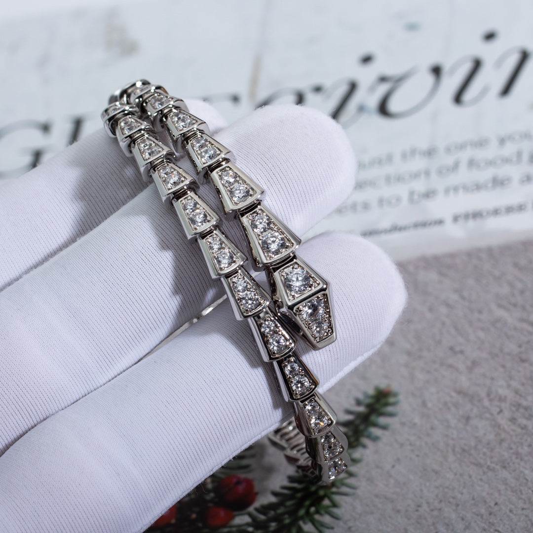 [⭐Hyrra Jewelry]SERPENTI BRACELET 6MM SILVER DIAMOND