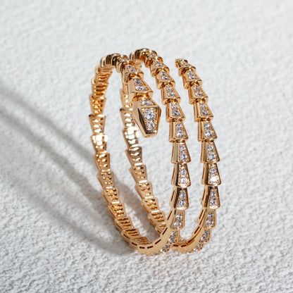 [⭐Hyrra Jewelry]SERPENTI BRACELET PINK GOLD DIAMOND DOUBLE ROW