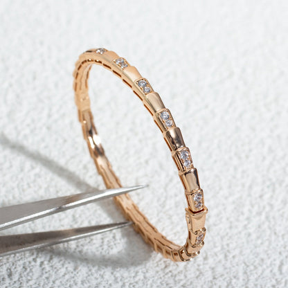 [⭐Hyrra Jewelry]SERPENTI BRACELET PINK GOLD DIAMOND