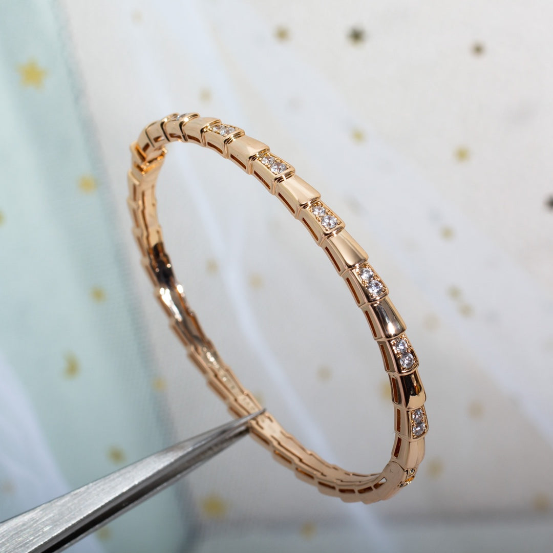 [⭐Hyrra Jewelry]SERPENTI BRACELET PINK GOLD DIAMOND
