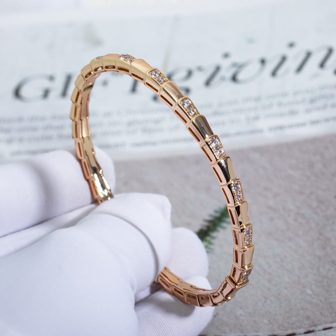 [⭐Hyrra Jewelry]SERPENTI SMALL BRACELET PINK GOLD DIAMOND