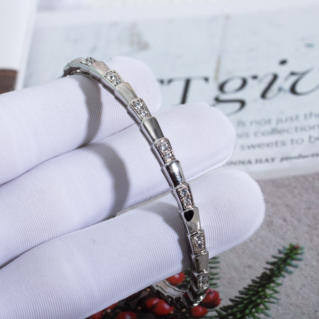 [⭐Hyrra Jewelry]SERPENTI BRACELET SILVER DIAMOND