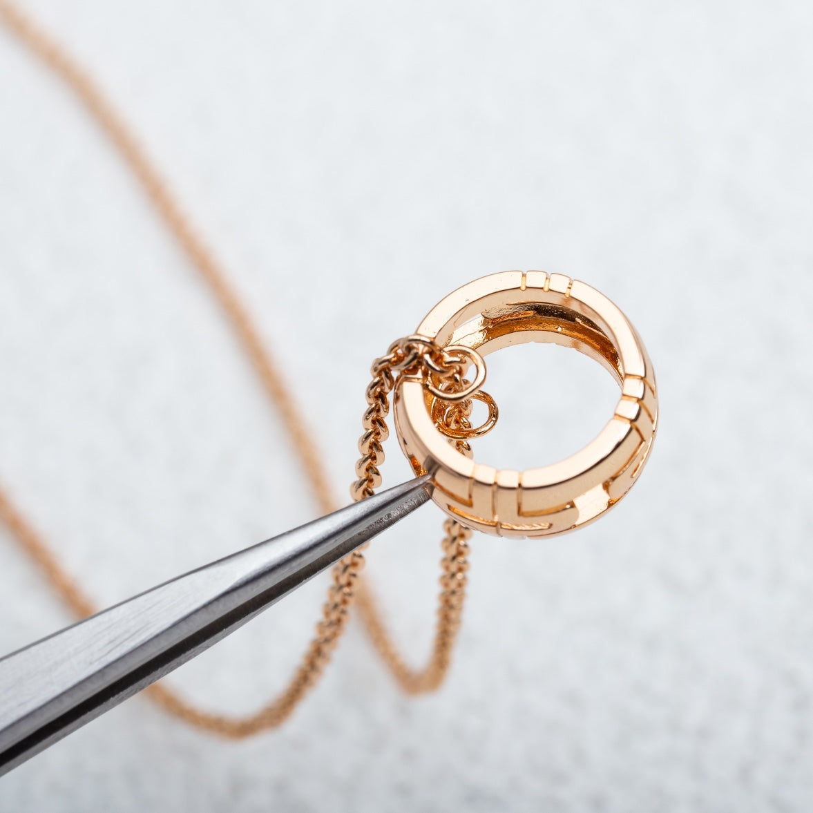 [⭐Hyrra Jewelry]PARENTESI NECKLACE PINK GOLD