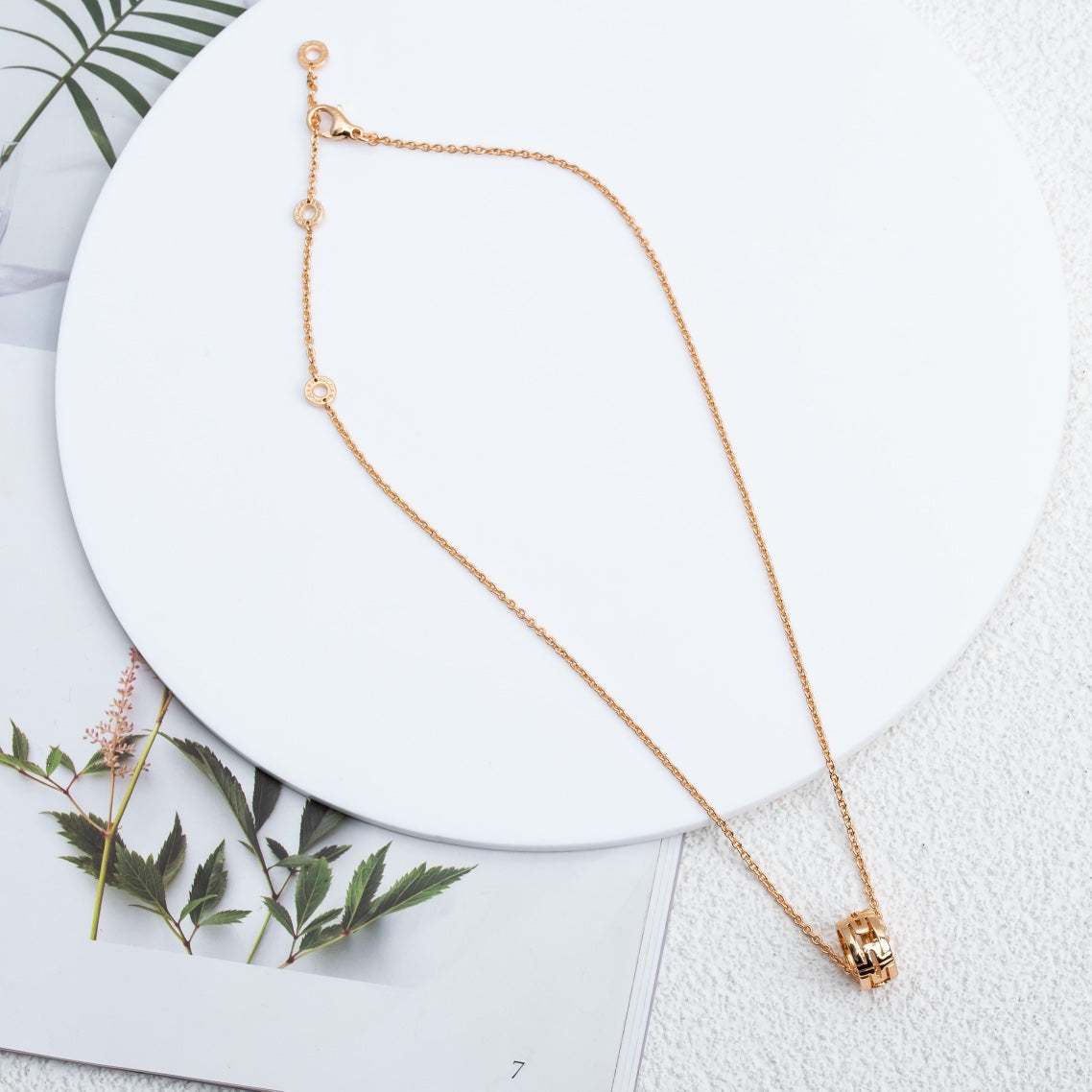 [⭐Hyrra Jewelry]PARENTESI NECKLACE PINK GOLD